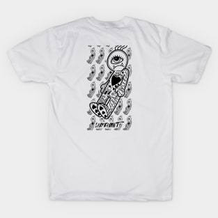 Dope little one eye monster cartoon ink-pencil black-and-white illustration T-Shirt